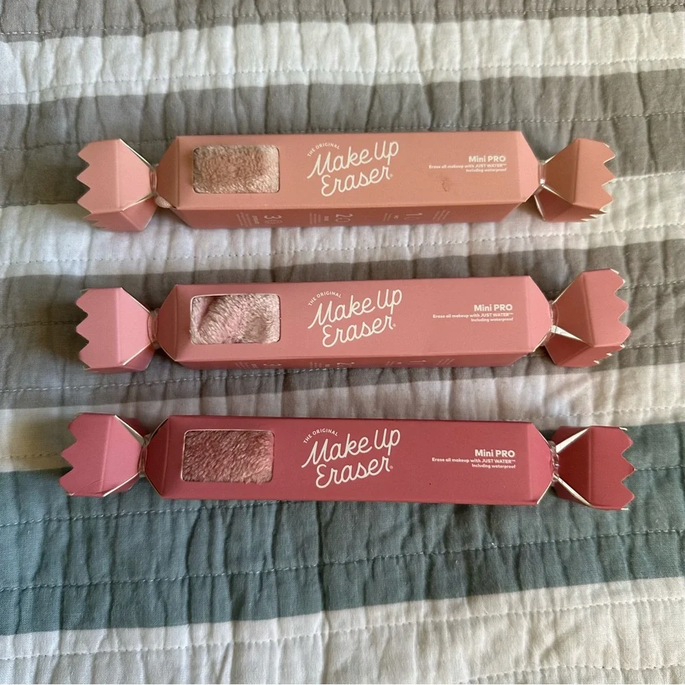 Makeup Eraser Mini Pro Cloth Set Trio Blush Pink Individual Lot Three